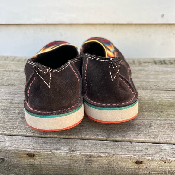 Ariat Cruisers Chocolate Boho Aztec Saddle Blanket Sunset Stripe Shoes 7B - Picture 4 of 7